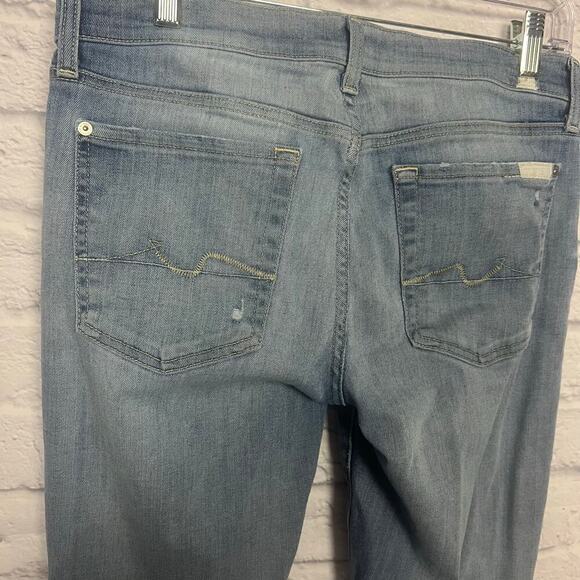 7 For All Man Kind Distressed Skinny Boyfriend Ankle Jeans Josefina - Picture 8 of 10